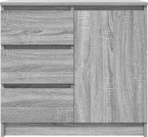 vidaXL Komoda z szufladą Szary Sonoma 71x35x65 cm Drewno klejone 6