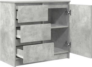 vidaXL Komoda z szufladą Betonowa szarość 71x35x65 cm Drewno klejone 5