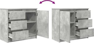 vidaXL Komoda z szufladą Betonowa szarość 71x35x65 cm Drewno klejone 9