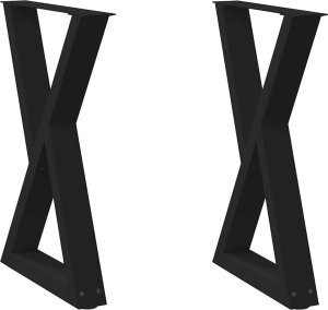 vidaXL Nogi do stołu jadalnego 2 szt. Czarne 50x(72-73,3) cm Stal 2