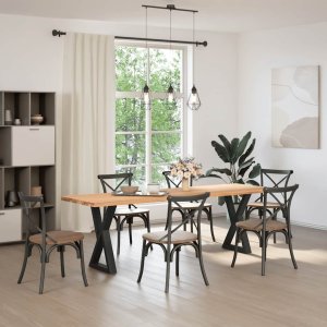 vidaXL Nogi do stołu jadalnego 2 szt. Czarne 50x(72-73,3) cm Stal 3