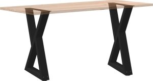 vidaXL Nogi do stołu jadalnego 2 szt. Czarne 50x(72-73,3) cm Stal 8