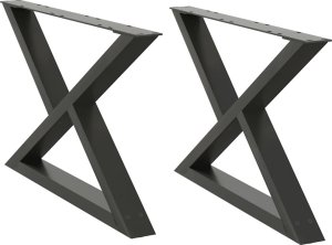 vidaXL Nogi do stolika kawowego 2 szt. Antracyt 70x(42-43,3) cm Stal 2