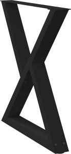 vidaXL Nogi do stołu jadalnego 2 szt. Czarne 80x(72-73,3) cm Stal 4