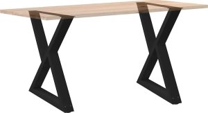 vidaXL Nogi do stołu jadalnego 2 szt. Czarne 80x(72-73,3) cm Stal 8