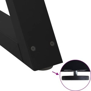 vidaXL Nogi do stołu jadalnego 2 szt. Czarne 80x(72-73,3) cm Stal 9