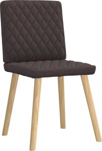 vidaXL Krzesła stołowe, 2 szt., ciemnobrązowe, obite tkaniną 4