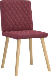 vidaXL Krzesła stołowe, 6 szt., winna czerwień, tapicerowane tkaniną 3