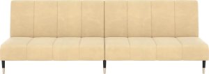 vidaXL 2-osobowa kanapa, kremowa, tapicerowana aksamitem 5