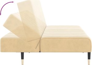 vidaXL 2-osobowa kanapa, kremowa, tapicerowana aksamitem 7