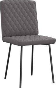 vidaXL Krzesła stołowe, 4 szt., szare, sztuczna skóra 3