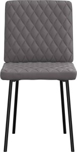 vidaXL Krzesła stołowe, 4 szt., szare, sztuczna skóra 4