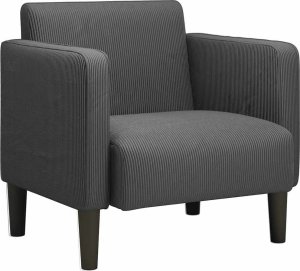 vidaXL Sofa Fotel z Podłokietnikami Ciemnoszary 54 cm Tkanina Corduroy 2