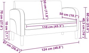 vidaXL vidaXL Sofa dwuosobowa ciemnoszara 110 cm sztuczna skóra 8