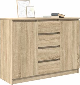 vidaXL Komoda z szufladami Dąb Sonoma 100,5x35x76 cm Drewno klejone 4