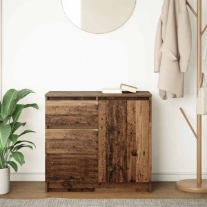 vidaXL Komoda z szufladą Stare drewno 71x35x65 cm Drewno klejone 3