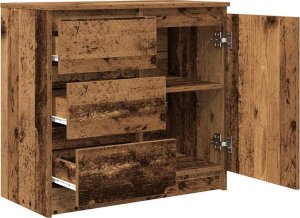 vidaXL Komoda z szufladą Stare drewno 71x35x65 cm Drewno klejone 5