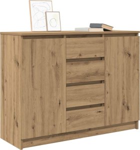 vidaXL Komoda z szufladami Artisan Oak 100,5x35x76 cm Drewno klejone 4