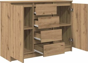 vidaXL Komoda z szufladami Artisan Oak 100,5x35x76 cm Drewno klejone 5