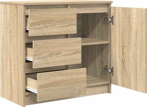 vidaXL Komoda z szufladą Dąb Sonoma 71x35x65 cm Drewno klejone 5