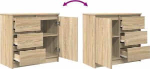 vidaXL Komoda z szufladą Dąb Sonoma 71x35x65 cm Drewno klejone 9