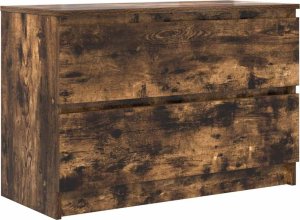 vidaXL Szafka RTV Dąb wędzony 80x35x54 cm Drewno klejone 2