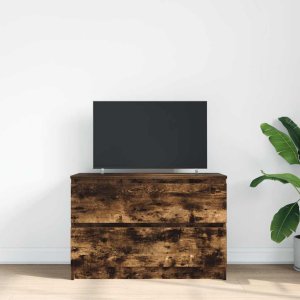 vidaXL Szafka RTV Dąb wędzony 80x35x54 cm Drewno klejone 3