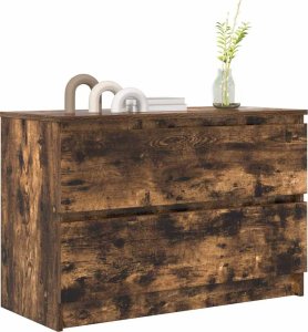 vidaXL Szafka RTV Dąb wędzony 80x35x54 cm Drewno klejone 4