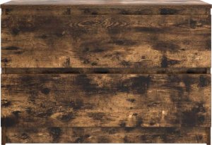 vidaXL Szafka RTV Dąb wędzony 80x35x54 cm Drewno klejone 6