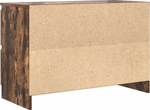 vidaXL Szafka RTV Dąb wędzony 80x35x54 cm Drewno klejone 8