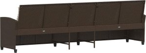 vidaXL Sofa ogrodowa 5-osobowa z poduszkami Brązowy polirattan 6