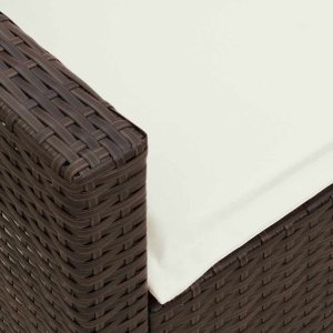 vidaXL Sofa ogrodowa 5-osobowa z poduszkami Brązowy polirattan 8