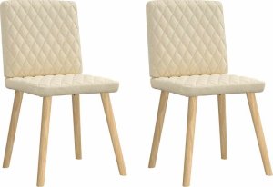 vidaXL Krzesła stołowe, 2 szt., kremowe, obite tkaniną 2