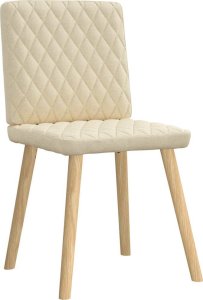 vidaXL Krzesła stołowe, 2 szt., kremowe, obite tkaniną 4