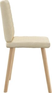 vidaXL Krzesła stołowe, 2 szt., kremowe, obite tkaniną 5