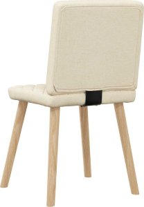 vidaXL Krzesła stołowe, 2 szt., kremowe, obite tkaniną 6