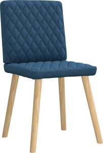 vidaXL Krzesła stołowe, 6 szt., niebieskie, obite tkaniną 3