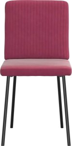 vidaXL Krzesła stołowe, 4 szt., winna czerwień, obite aksamitem 3