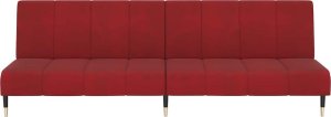 vidaXL 2-osobowa kanapa, kolor czerwonego wina, tapicerowana aksamitem 5