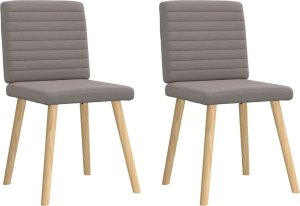 vidaXL Krzesła stołowe, 2 szt., kolor taupe, obite tkaniną 2