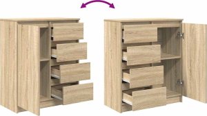 vidaXL Komoda z szufladami Dąb Sonoma 71x35x84 cm Drewno klejone 9