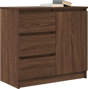 vidaXL Komoda z szufladą Brązowy dąb 71x35x65 cm Drewno klejone 4