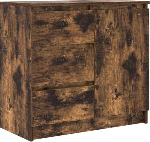 vidaXL Komoda z szufladą Dąb wędzony 71x35x65 cm Drewno klejone 2