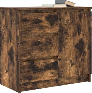 vidaXL Komoda z szufladą Dąb wędzony 71x35x65 cm Drewno klejone 4