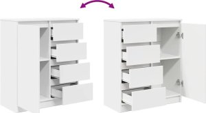 vidaXL Komoda z szufladami Biała 71x35x84 cm Drewno klejone 9