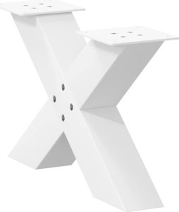 vidaXL Nogi do stolika kawowego, 2 szt., białe, 50x(30-31) cm, stal 4