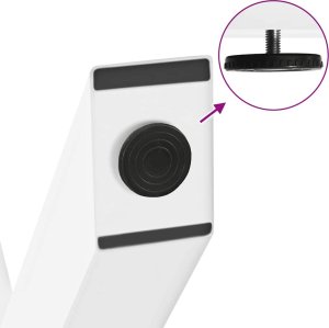 vidaXL Nogi do stolika kawowego, 2 szt., białe, 50x(30-31) cm, stal 9