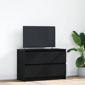 vidaXL Szafka pod TV Czarna 80x35x54 cm Drewno klejone 1