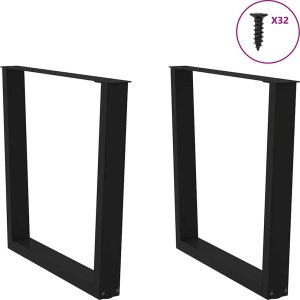 vidaXL Nogi do stołu jadalnego w kształcie litery V 2 szt. Czarne Stal 3