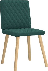 vidaXL Krzesła stołowe, 2 szt., ciemnozielone, obite tkaniną 4